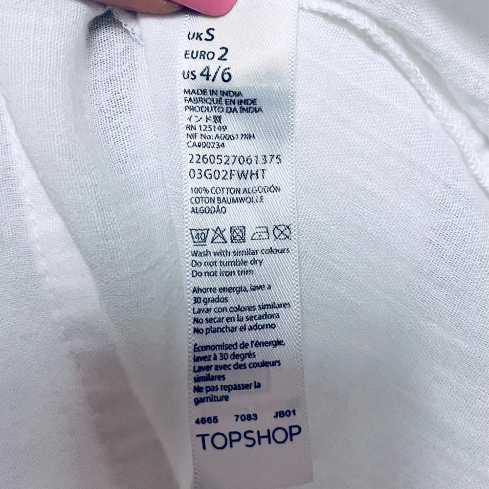Topshop White Embroidered Bohemian Cotton Romper Jumper Size Small 4/6 - Picture 9 of 10